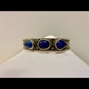 Vintage Silver and Lapis Lazuli Bracelet